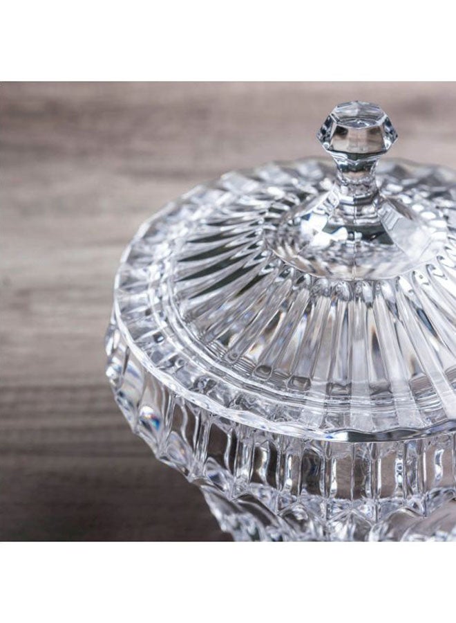 Crown Jewel Crystal Bowl With Lid Clear 19cm