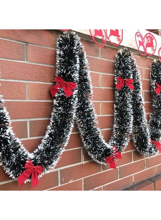 2M Christmas Bar Tops Ribbon Garland Tree Red/Black