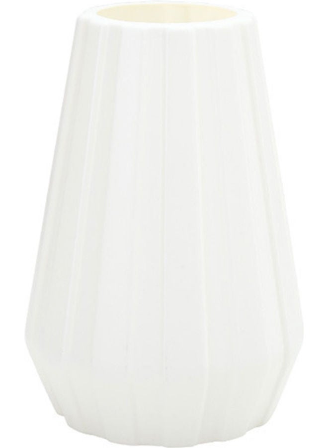 Nordic Style Plastic Geometric Vase Dried Flower Pot Milky White