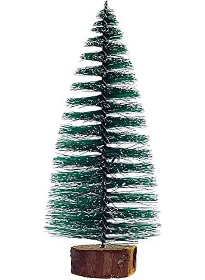 Glitter Christmas Tree With Wooden Stand For Christmas Decoration Green 22cm