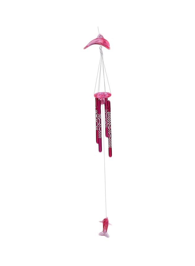 Decorative Hanging Dolphin Wind Chime Pink 40cm