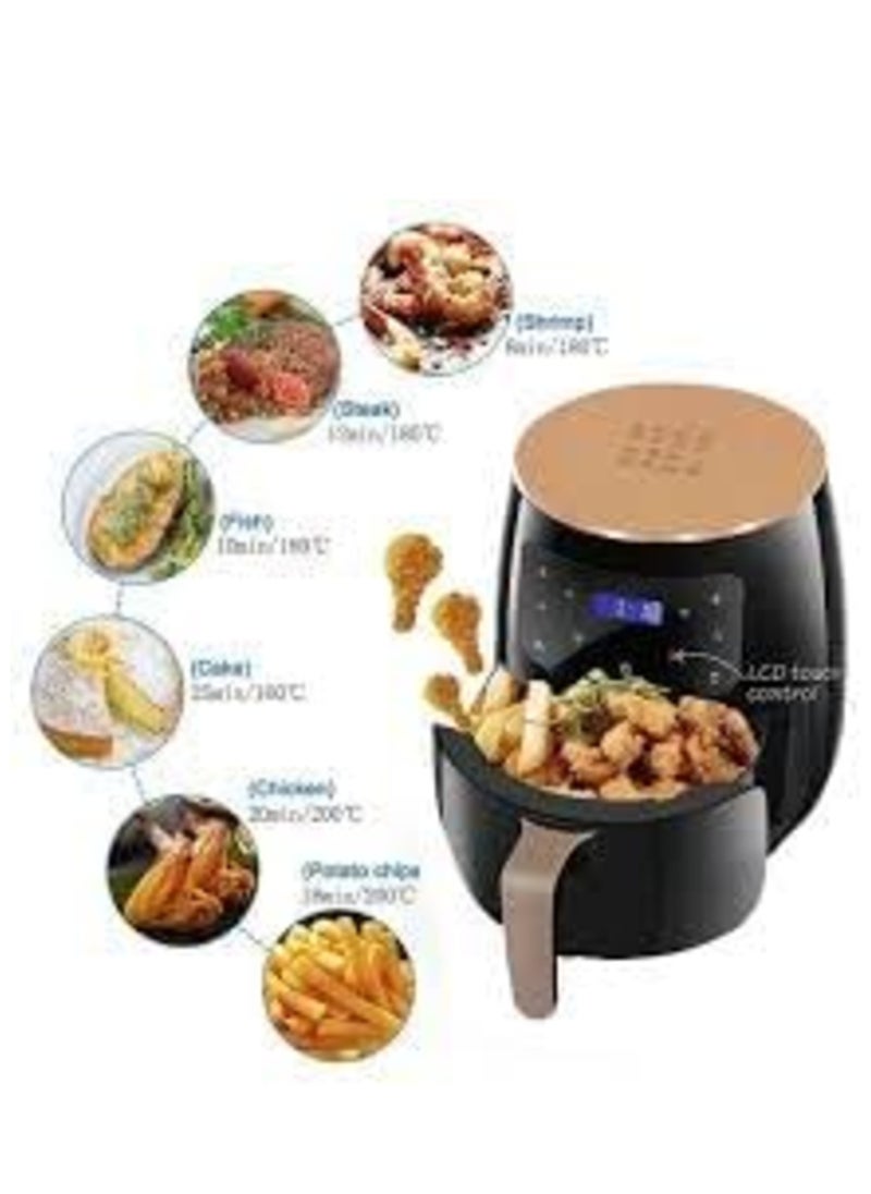 6L Oil-Free Electric Air Fryer – Large Capacity Non-Stick Fryer for French Fries, Sweet Potatoes & More – Fat Reduction & Preset Cooking for 4-5 People