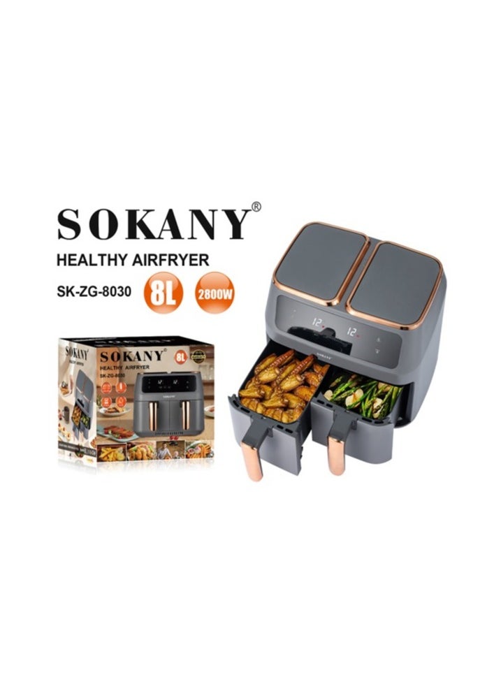 SOKANY AIR FRYER 8L DOUBLE CABIN