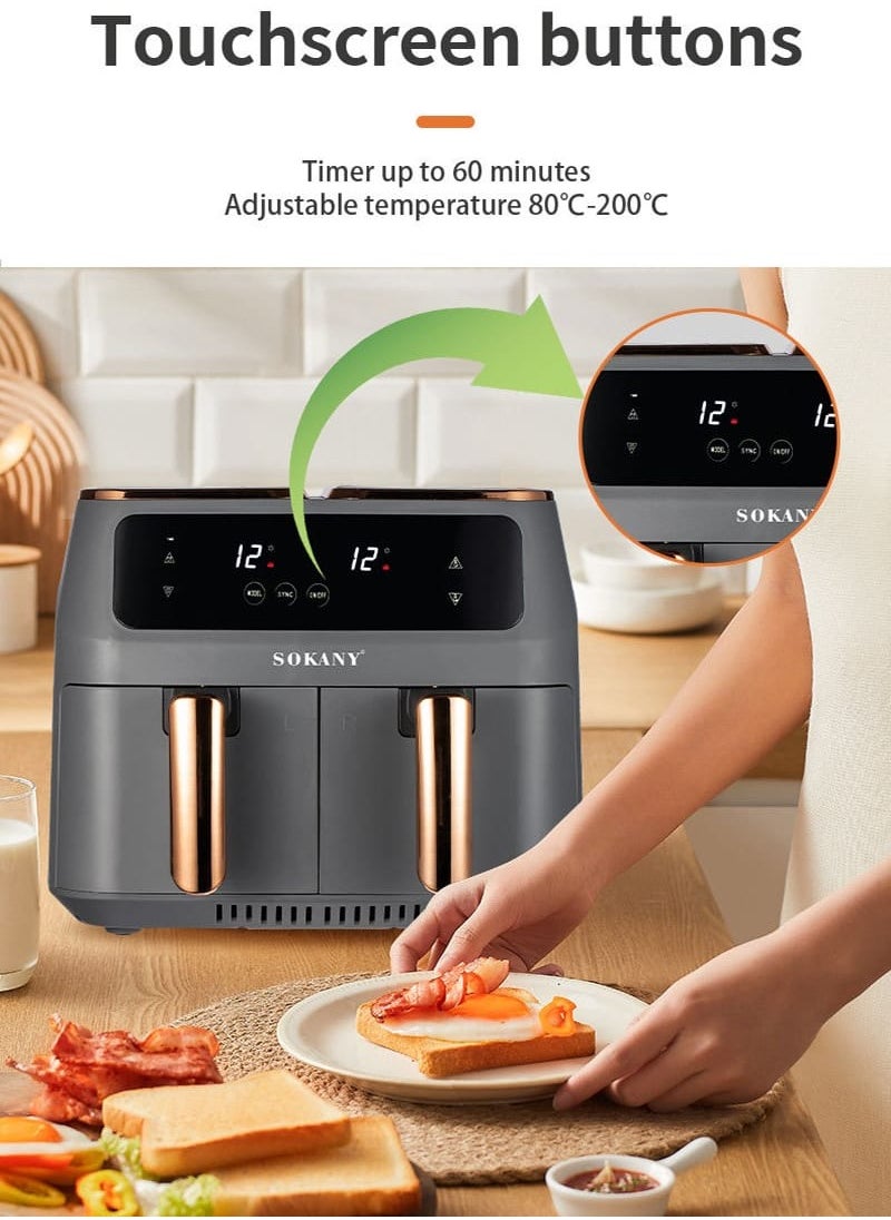 SOKANY AIR FRYER 8L DOUBLE CABIN