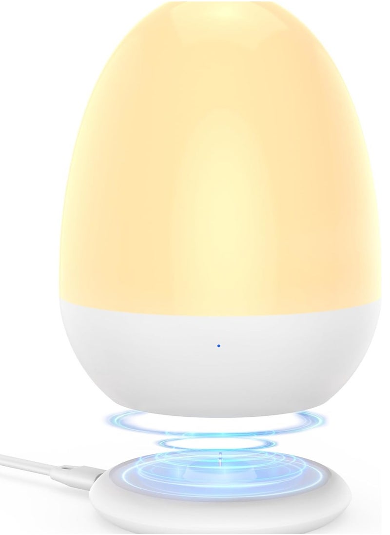 Baby Night Light for Kid Portable Egg Nightlight with Stable Charging Pad Touch Nursery Night Lamp for Breastfeeding Toddler Night Light for Bedroom Timer Setting