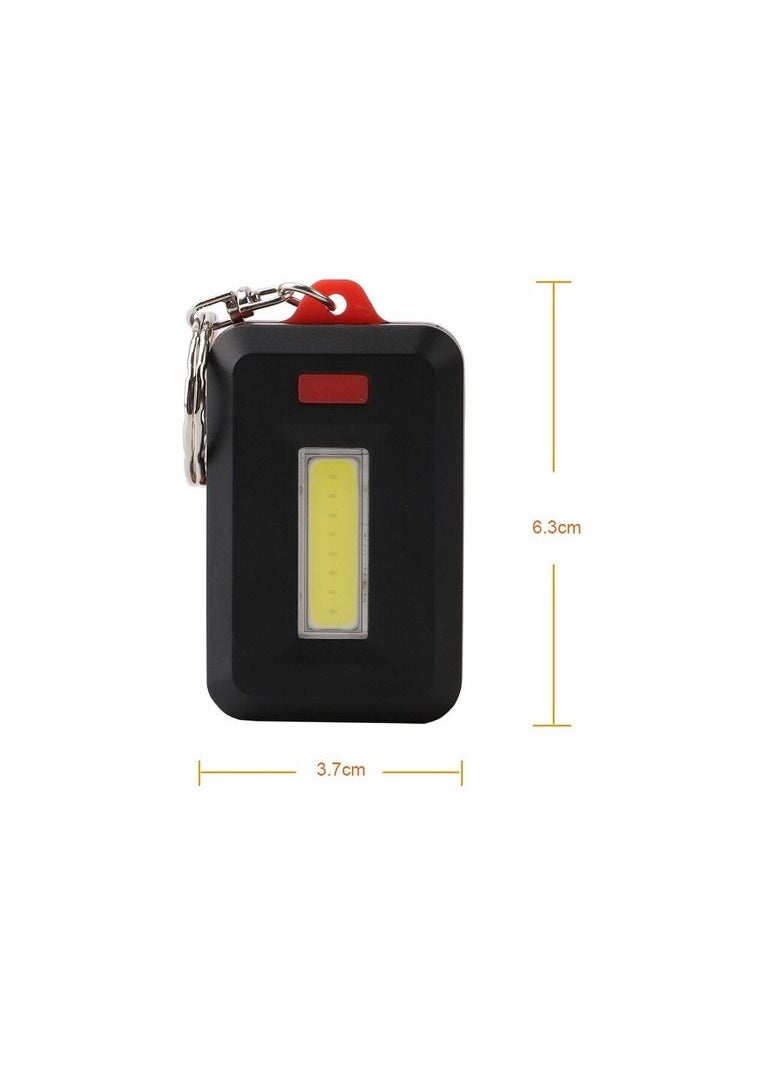 1-Pieces Mini Portable Keyring with 3 Modes COB LED Emergency Flashlight Random Color