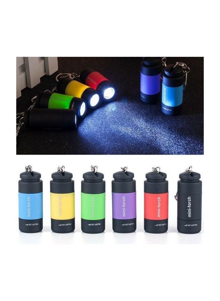 1-PiecesMini Rechargeable Waterproof Keychain with USB LED Pocket Flashlight Random Color