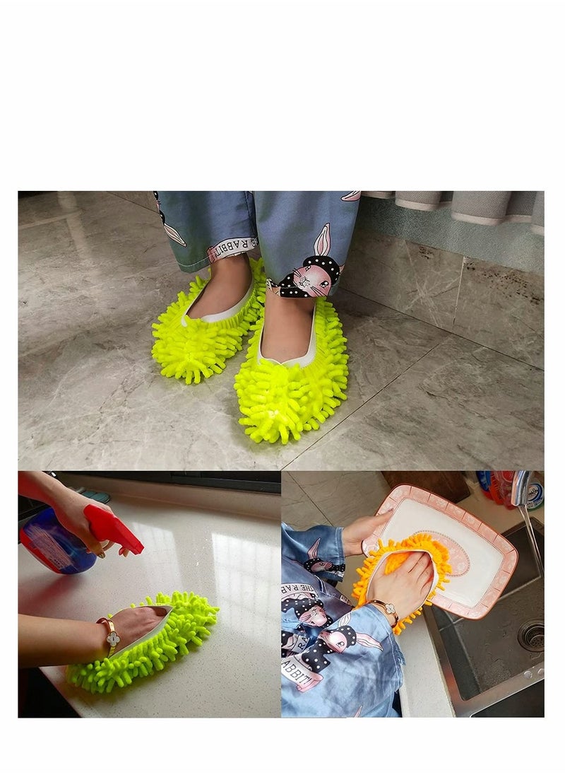 10 Pieces Multi-Function Dust Duster Mop Slippers Shoes Cover, Soft Washable Reusable Microfiber Foot Socks Floor Cleaning Tools Shoe Cover