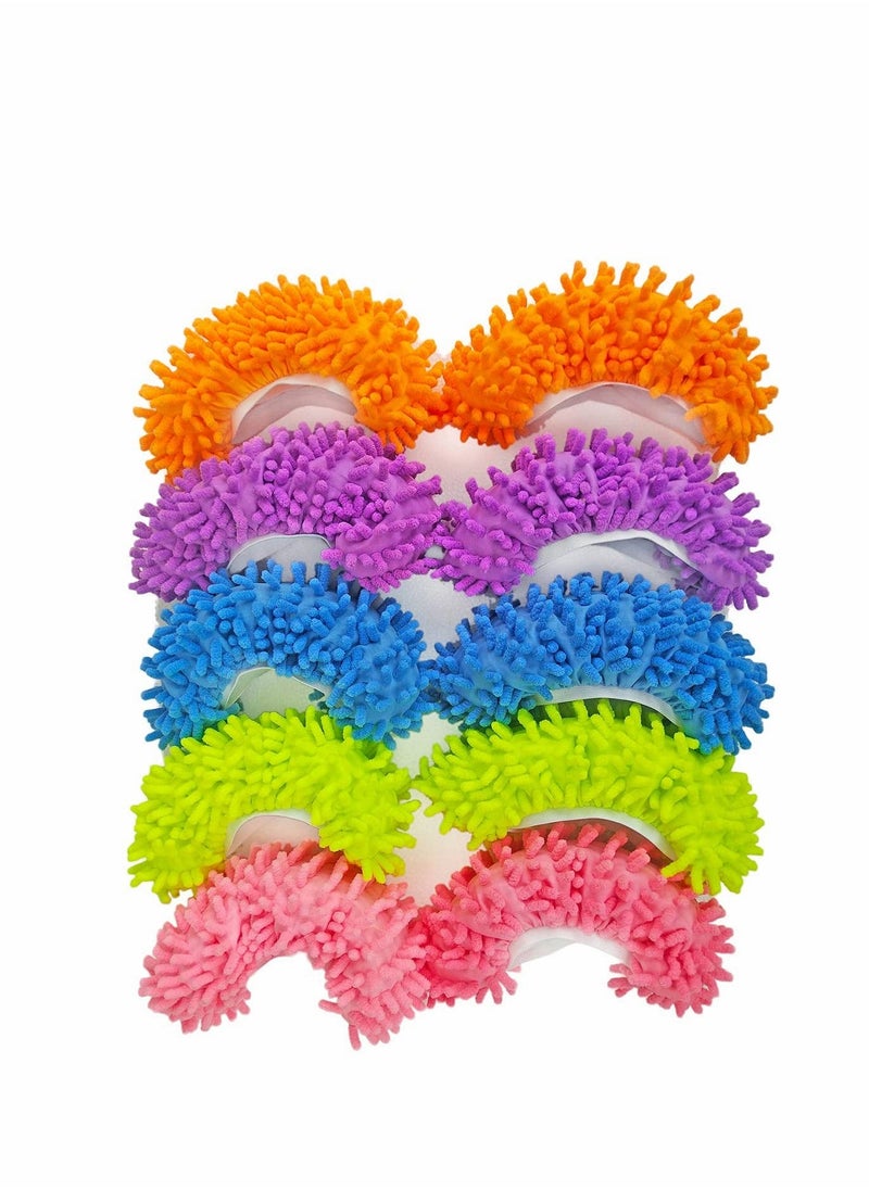 10 Pieces Multi-Function Dust Duster Mop Slippers Shoes Cover, Soft Washable Reusable Microfiber Foot Socks Floor Cleaning Tools Shoe Cover