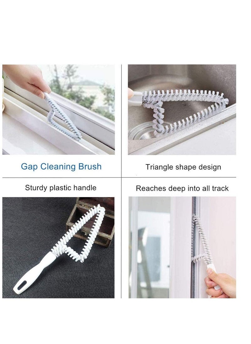 Dish Brush Steel Ball Pot Brush Kitchen Crevice Cleaning Brush with Scraper Bathroom Scrub Brush 5PCS Handle Brushes