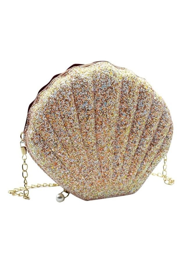 Captivating Shell-Shaped Women's Clutch | Evening Party Sequin Purses Crossbody Bag | Seashell Chain Shoulder Bags