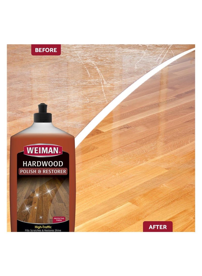 Hardwood Floor Cleaner & Polish Restorer Combo - 2 Pack - High-Traffic Hardwood Floor, Natural Shine, Removes Scratches, Leaves Protective Layer