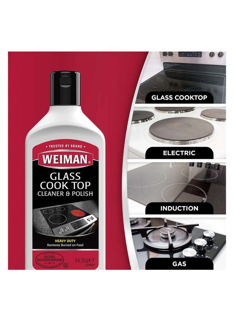 Cooktop Cleaner Kit - Cook Top Cleaner and Polish 10 oz. Scrubbing Pad, Cleaning Tool, Cooktop Razor Scraper