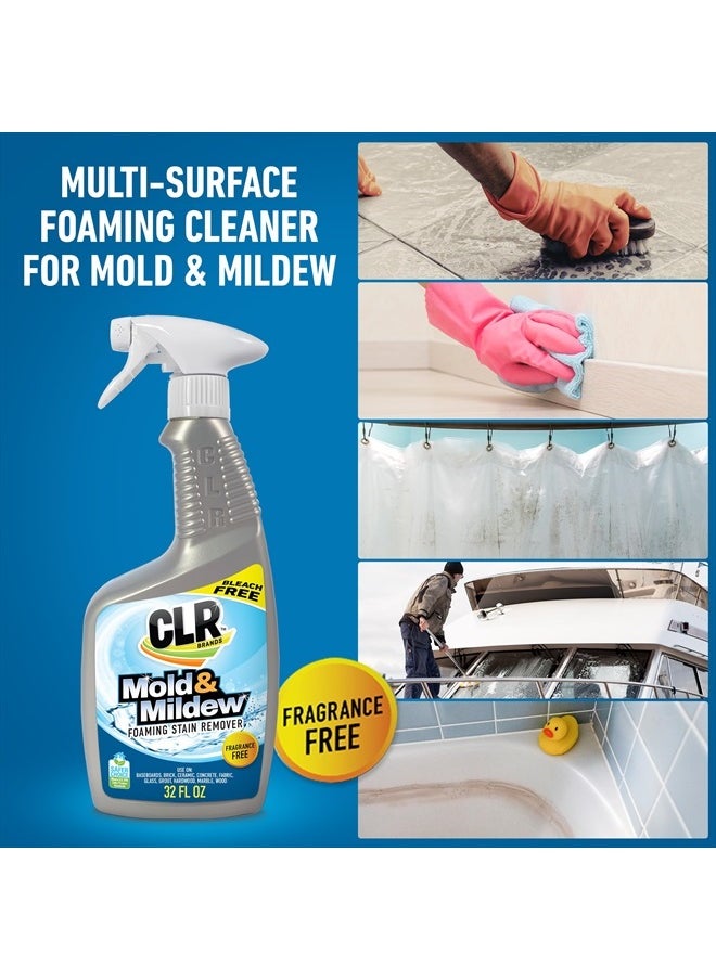 Mold & Mildew Clear, Bleach-Free Stain Remover Spray Works on Fabric, Wood, Fiberglass, Concrete, Brick, Glass, and More - EPA Safer Choice, 32 Fl Oz (Pack of 2)
