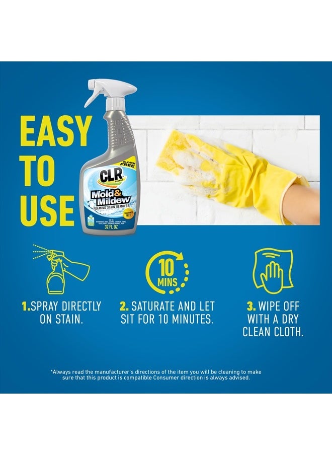 Mold & Mildew Clear, Bleach-Free Stain Remover Spray Works on Fabric, Wood, Fiberglass, Concrete, Brick, Glass, and More - EPA Safer Choice, 32 Fl Oz (Pack of 2)