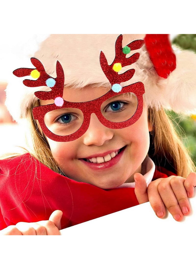 Christmas Glasses Frame,Christmas Hair Hoop and Christmas Hats,Christmas Decoration,Christmas Photo Booth Props Christmas Party Favors for kid Adult,for Xmas Holiday Party Supplies 18pcs