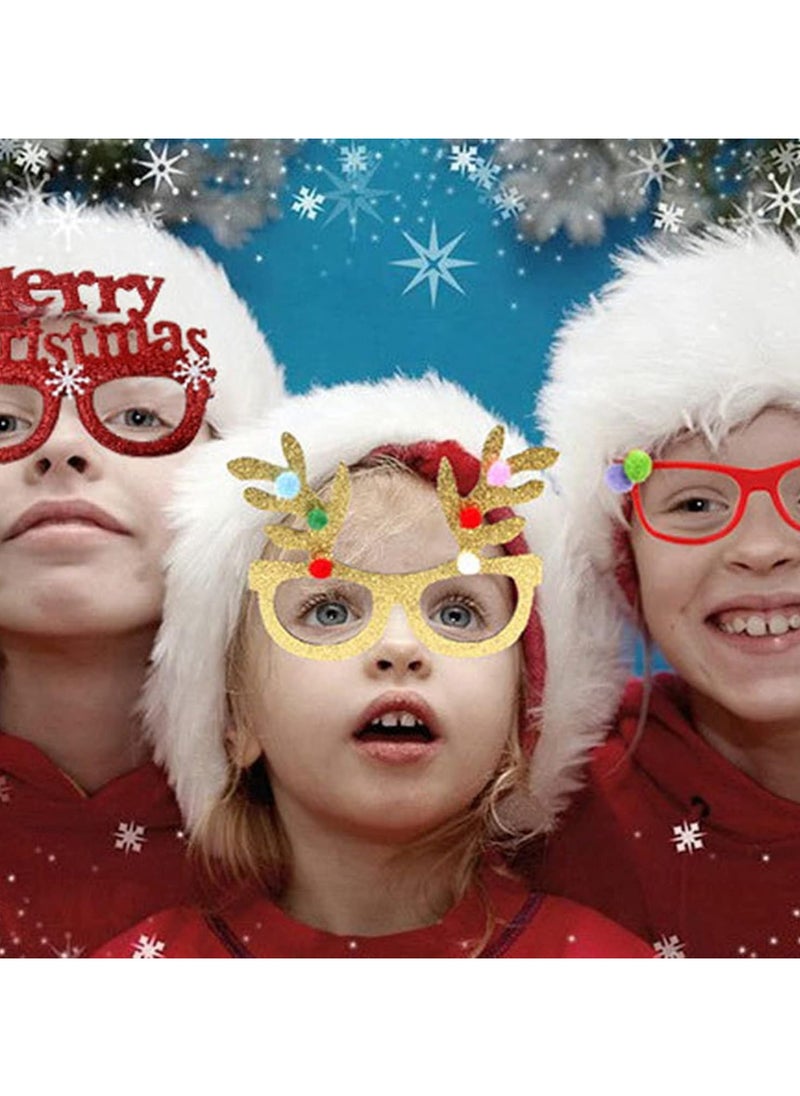 Christmas Glasses Frame,Christmas Hair Hoop and Christmas Hats,Christmas Decoration,Christmas Photo Booth Props Christmas Party Favors for kid Adult,for Xmas Holiday Party Supplies 18pcs