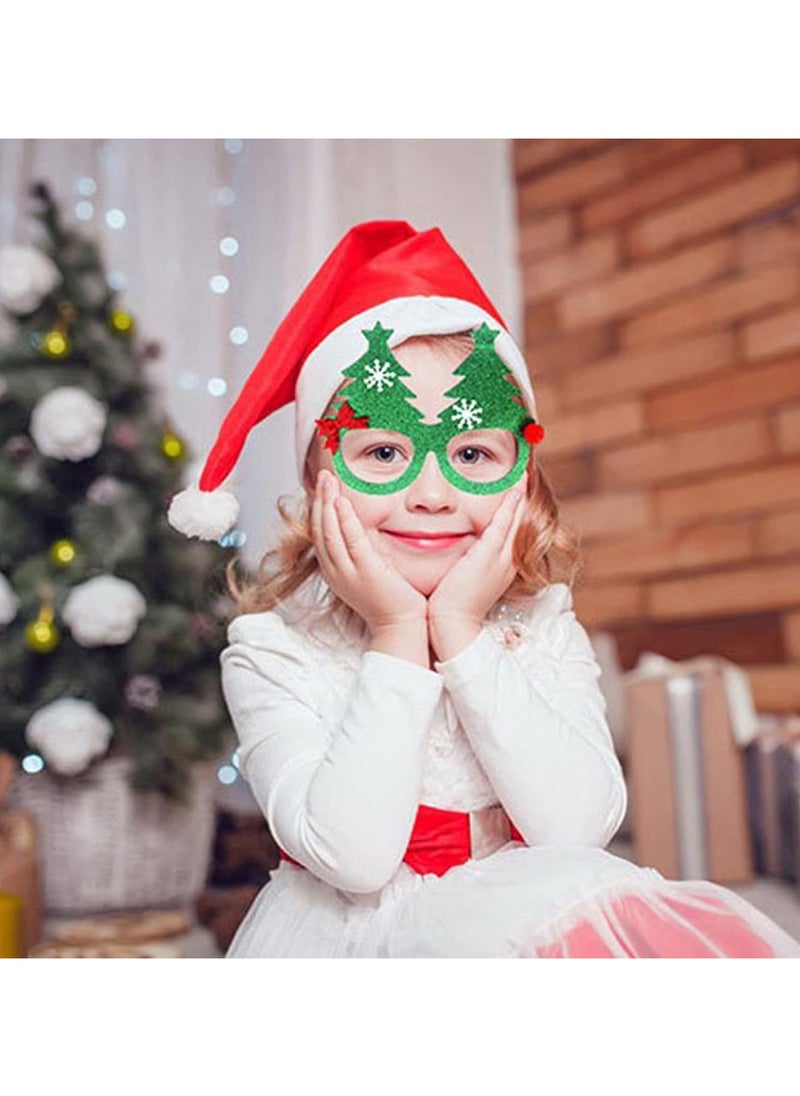 Christmas Glasses Frame,Christmas Hair Hoop and Christmas Hats,Christmas Decoration,Christmas Photo Booth Props Christmas Party Favors for kid Adult,for Xmas Holiday Party Supplies 18pcs
