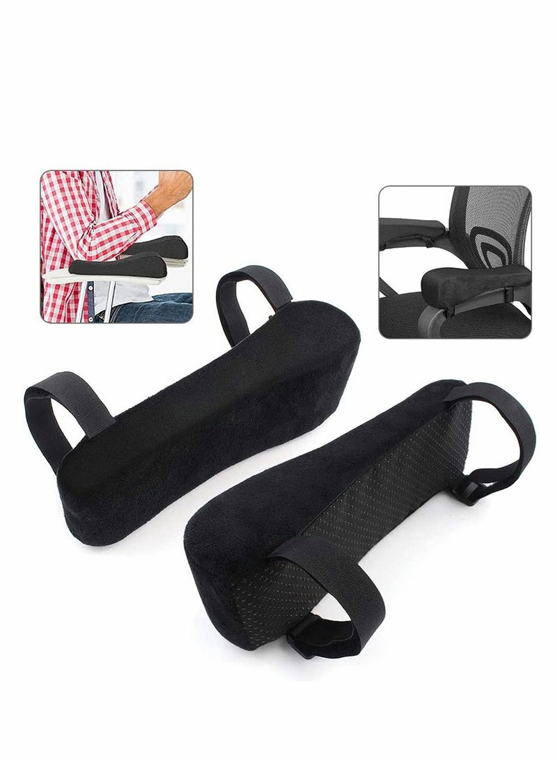 Chair Armrest Pads, 2 Pcs Set Memory Foam Comfortable Elbow Pillows,   Universal Chair Arm Covers for Office Chair Arm Support Forearm Pressure Relief Universal Chair Arm Cover