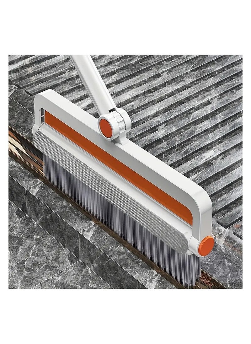 4-in-1 Multifunctional Cleaning Brush Set Long Handle Scrub Brush Swivel Head, Bathroom Squeegee & Window Glass Cleaner Non-Electric Household Cleaning Tool for Floor Glass Bathroom & More