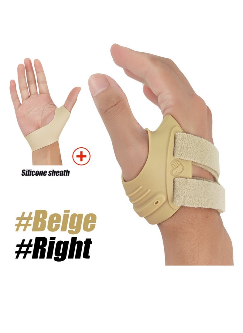 Thumb Support Brace, Restriction Splint Thumb Stabilizer, Adjustable CMC Joint Thumb Brace, Pain Relief Thumb Stabilizer Brace For Both Men And Women, (Pack Of 2pcs, Medium, Beige Right)