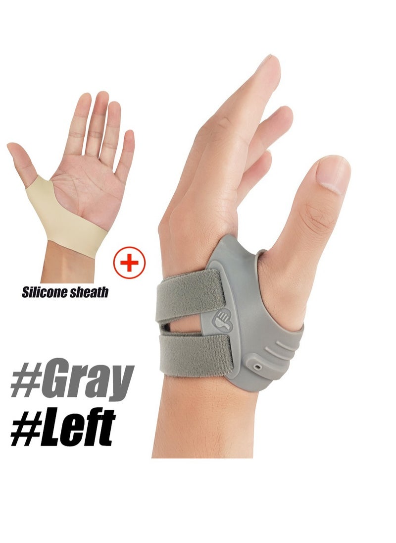 Thumb Support Brace, Restriction Splint Thumb Stabilizer, Adjustable CMC Joint Thumb Brace, Pain Relief Thumb Stabilizer Brace For Both Men And Women, (Pack Of 2pcs, Large, Grey Left)