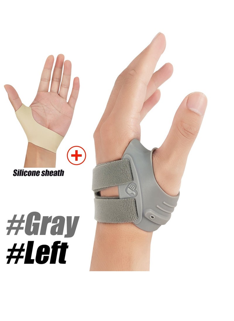 Thumb Support Brace, Restriction Splint Thumb Stabilizer, Adjustable CMC Joint Thumb Brace, Pain Relief Thumb Stabilizer Brace For Both Men And Women, (Pack Of 2pcs, Small, Grey Left)