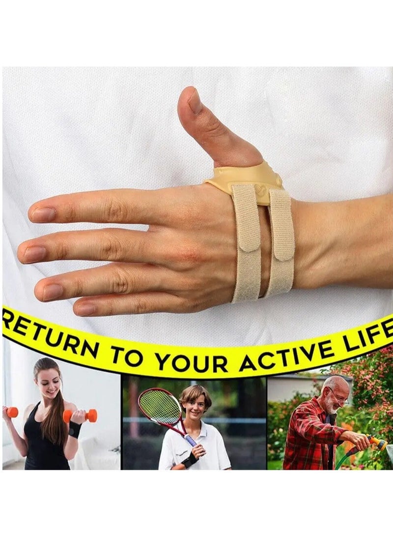 Thumb Support Brace, Restriction Splint Thumb Stabilizer, Adjustable CMC Joint Thumb Brace, Pain Relief Thumb Stabilizer Brace For Both Men And Women, (Pack Of 2pcs, Small, Beige Left)