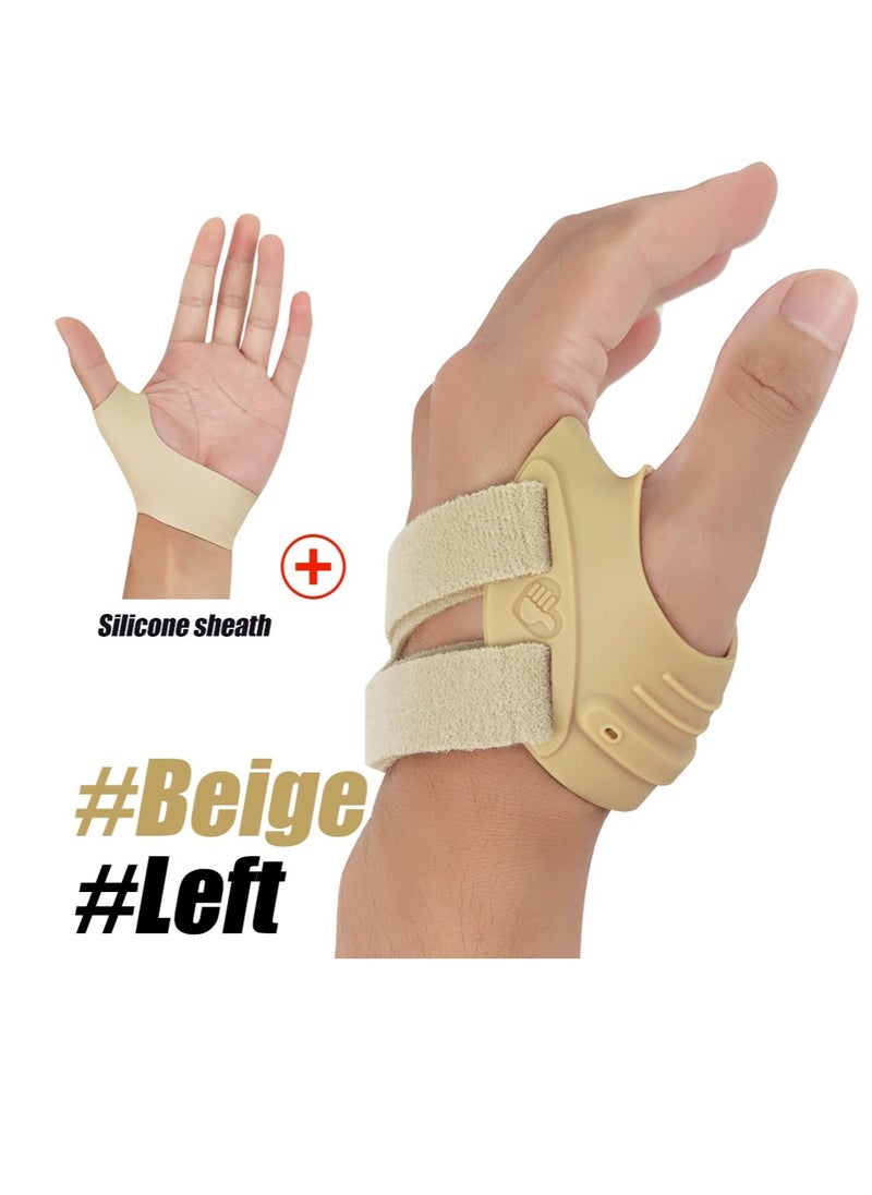 Thumb Support Brace, Restriction Splint Thumb Stabilizer, Adjustable CMC Joint Thumb Brace, Pain Relief Thumb Stabilizer Brace For Both Men And Women, (Pack Of 2pcs, Large, Beige Left)