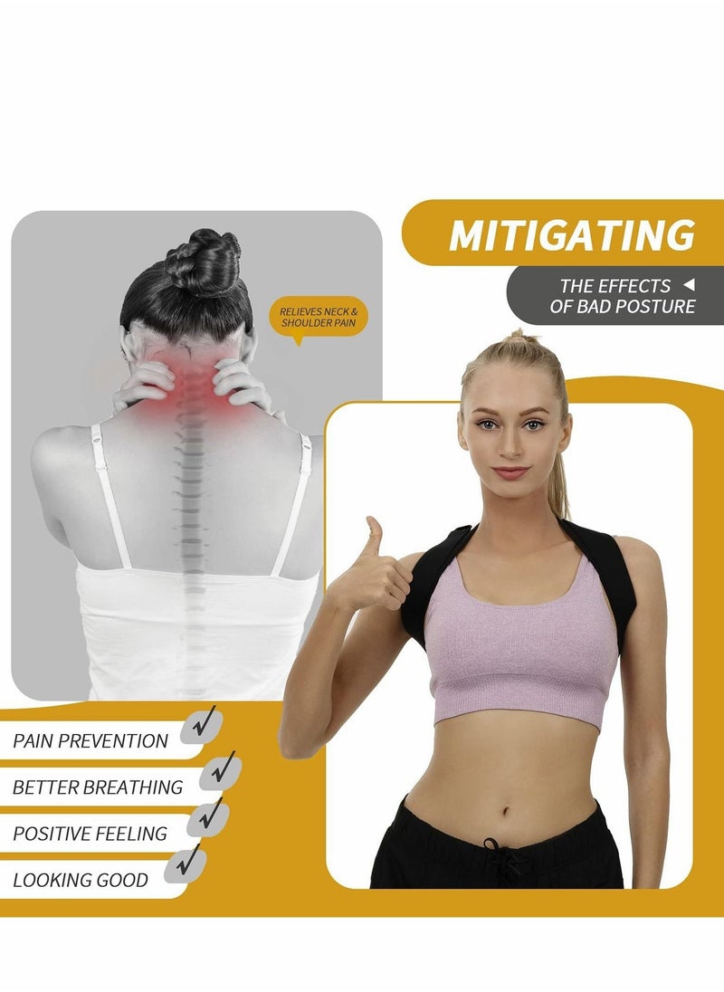 Posture Corrector for Women and Men, Adjustable Upper Back Brace, Breathable Support Straightener, Providing Pain Relief from Lumbar, Neck, Shoulder, Clavicle, Back(universal Size)