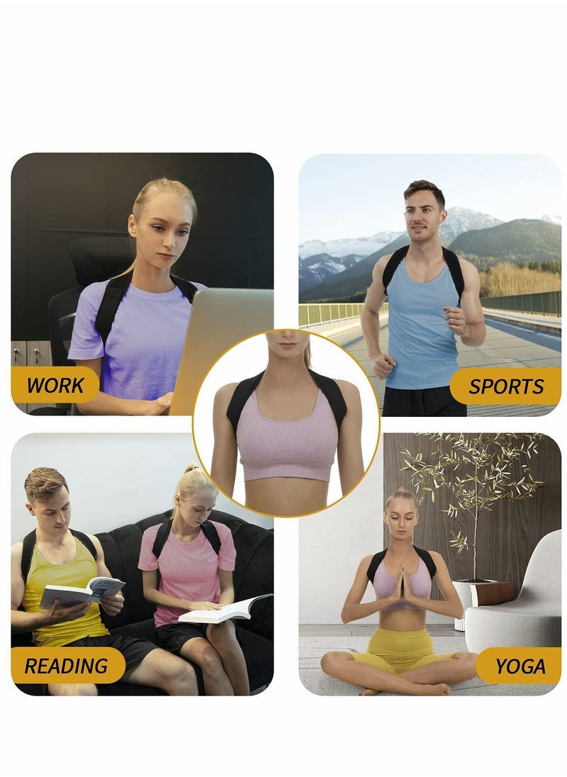 Posture Corrector for Women and Men, Adjustable Upper Back Brace, Breathable Support Straightener, Providing Pain Relief from Lumbar, Neck, Shoulder, Clavicle, Back(universal Size)