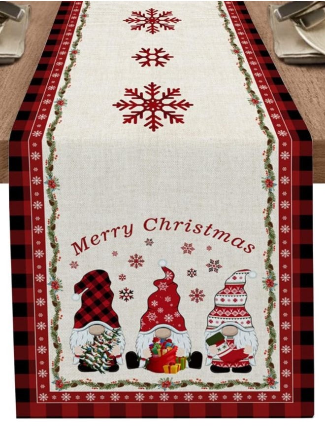 Premium Christmas Cotton Table Runner - Festive Xmas Home Decor for Holiday Dining