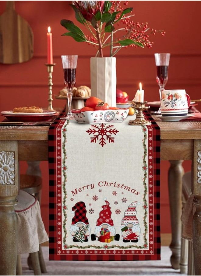 Premium Christmas Cotton Table Runner - Festive Xmas Home Decor for Holiday Dining