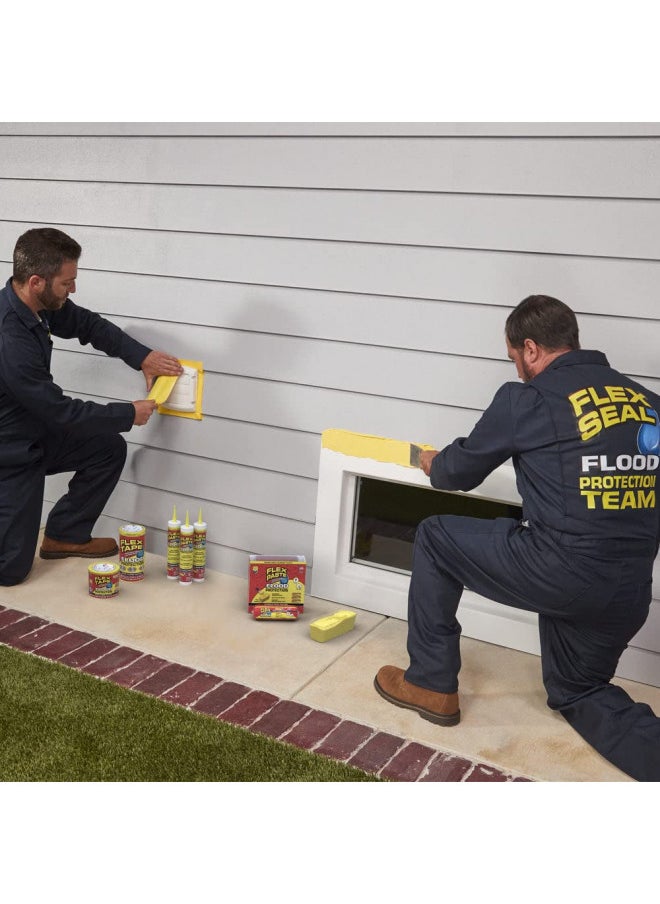 Flex Tape Flood Protection, 7.5 in x 20 ft, Waterproof Rubberized Tape, Removable, Use on Windows, Doors, Garage Doors, Casings, Thresholds, Conduits, Vents, Ducts