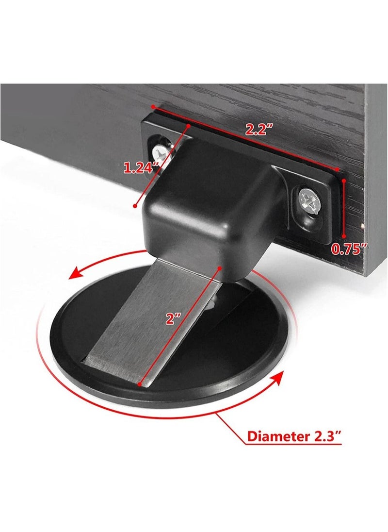 2-Pack Secure No Drill Metal Magnetic Door Stops for Door Clearances Between 0.2-0.4