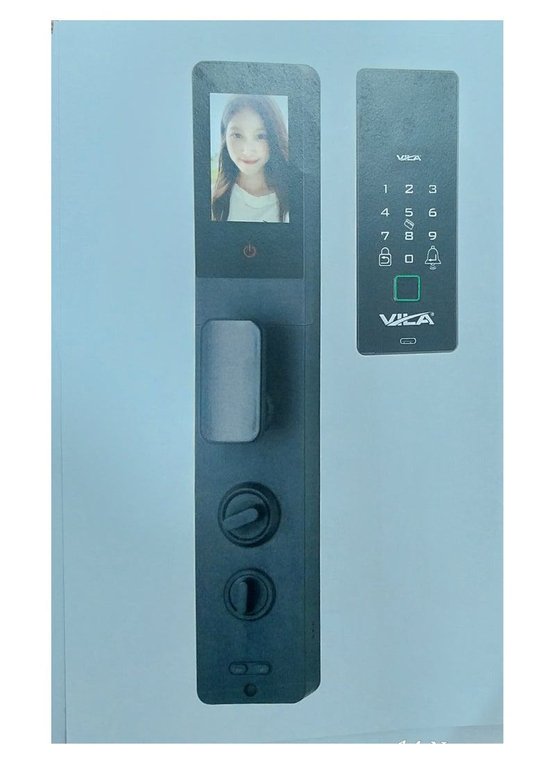 Smart door lock with remote control and display