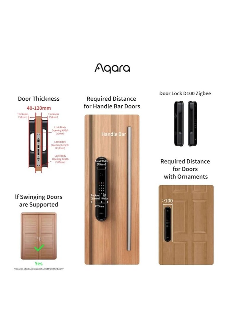 Aqara Smart Door Lock D100 Zigbee Edition with HomeKit Black