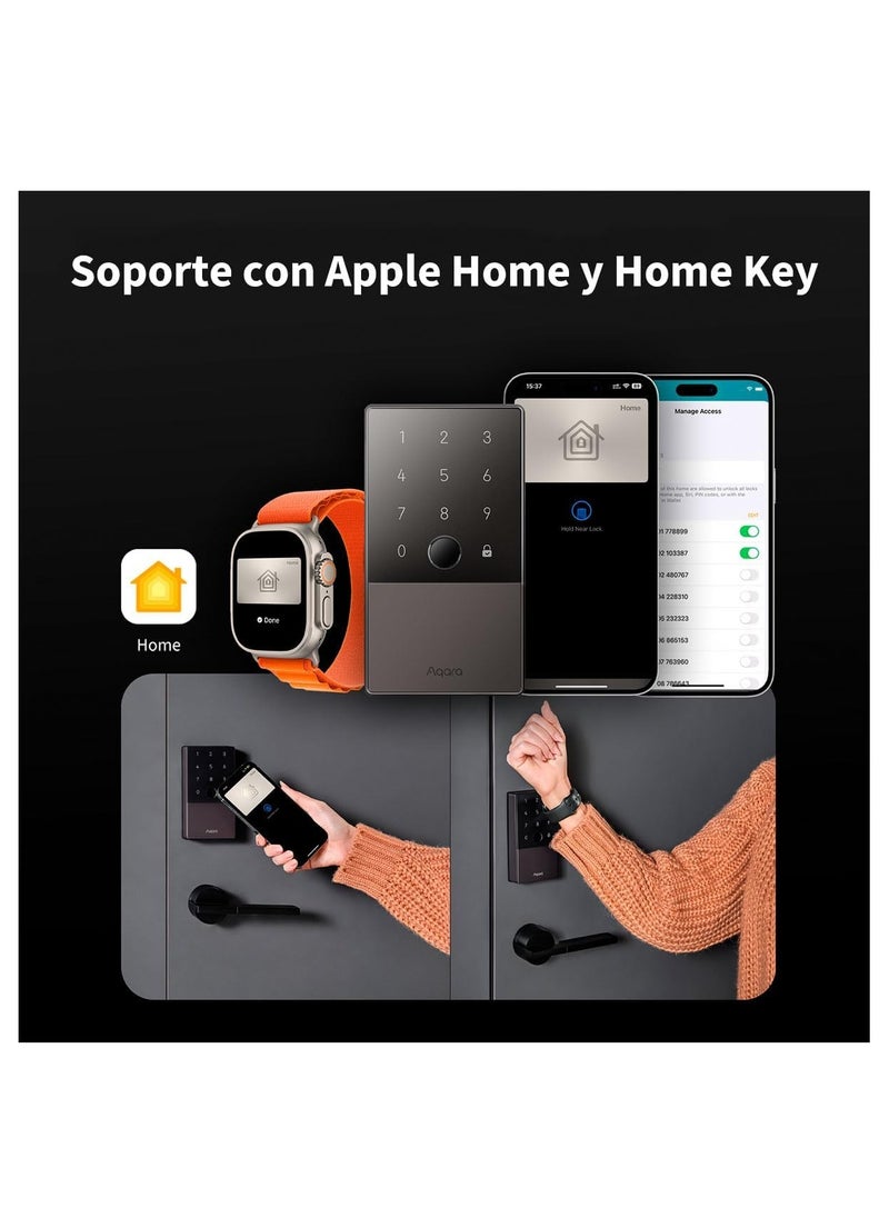Smart Door Lock U100 with E1 Hub Kit and 2x NFC cards DL-D01D Silver Global Version