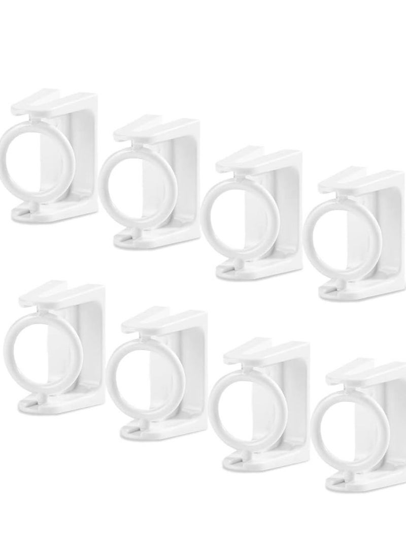 8 Pcs 360° Rotating Ring Curtain Rod Brackets No Drilling Self Adhesive Tension Rod Curtain Rod Holders Curtain Rod Hooks Hangers