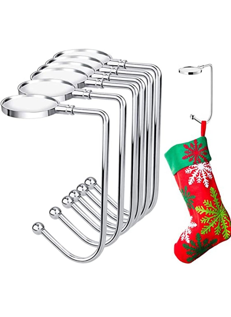 Hook Hanger Metal, Bag Safety Hang Grip Clips Mantel Hooks Stocking Holders Stockings Clip for Table Party Decoration, Silver