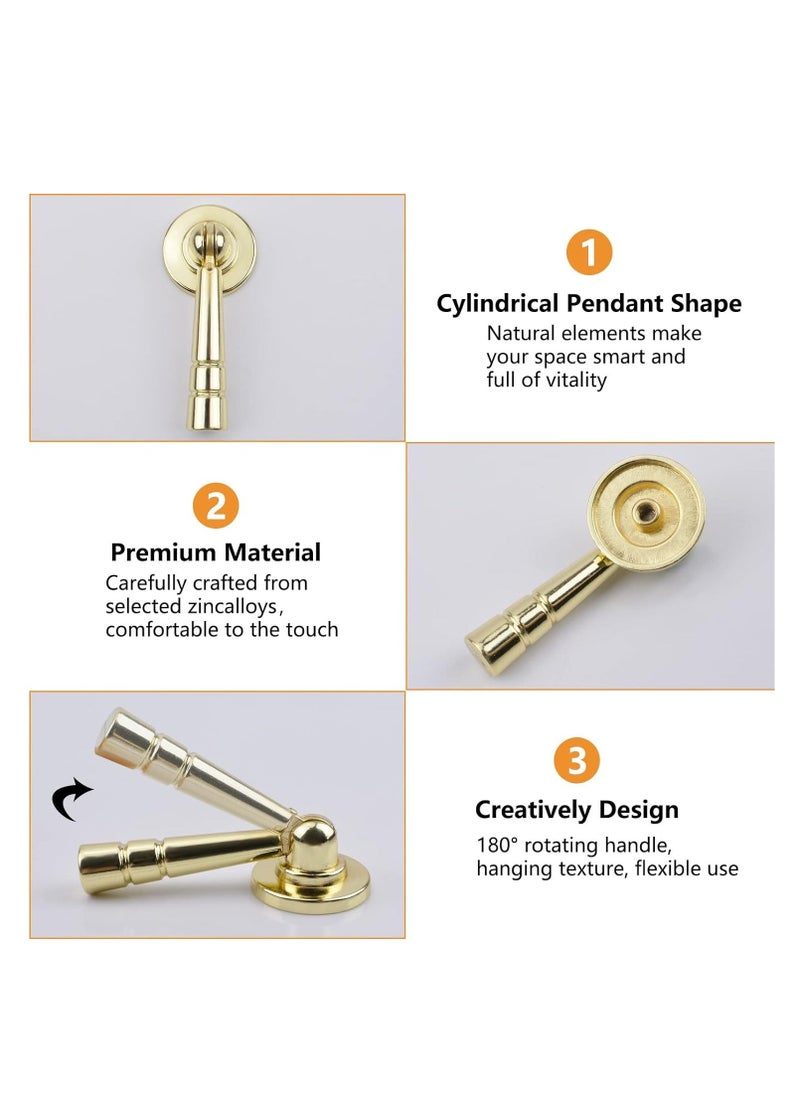 Gold Kitchen Drawer Knob,4pcs Brushed Gold Tear Drop Dresser Door Knobs Golden Bamboo Pull Single Hole Handle with Mounting Screws for Wardrobe Cupboard Closets