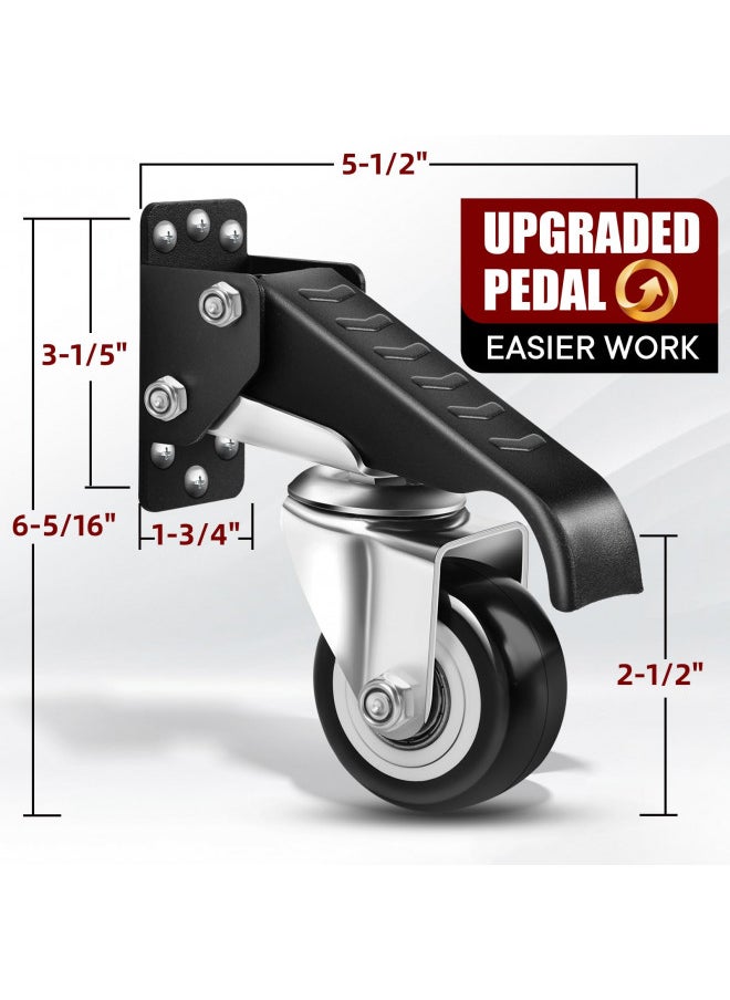 SPACECARE Heavy Duty Retractable Casters 600 Lbs Capacity Set of 4 Adjustable Stepdown Wheels or Workbenches Tables and Equipments ,Side Mounted