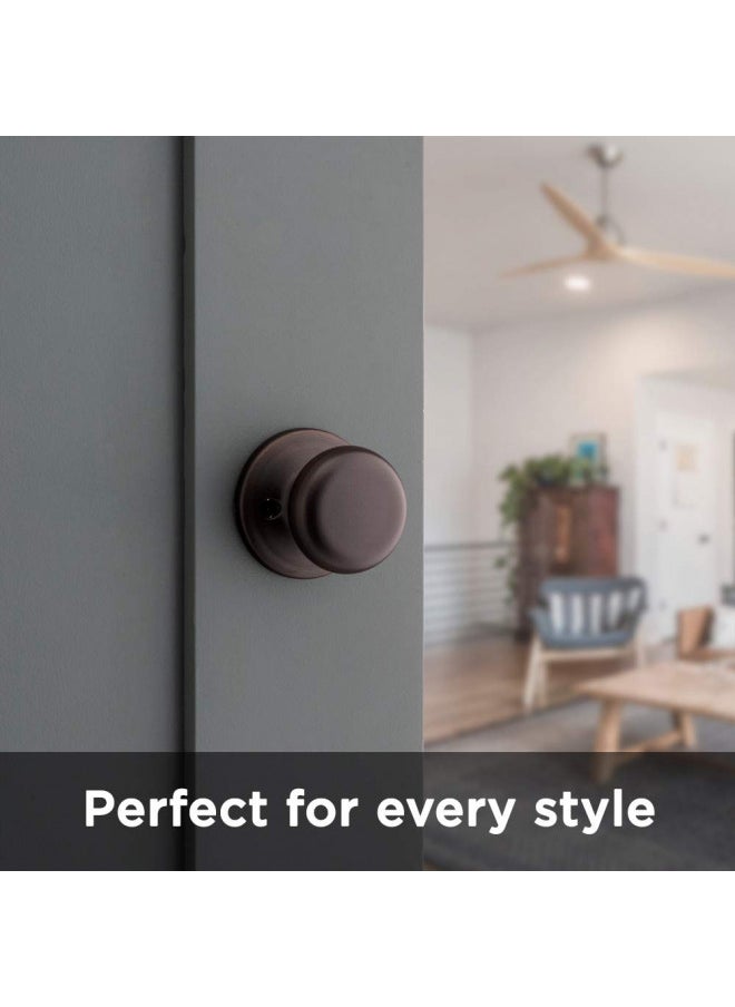 Kwikset Juno Interior Passage Door Knob, Handle For Closet and Hallway Doors, Non-Locking Doorknob in Venetian Bronze, with Microban Protection