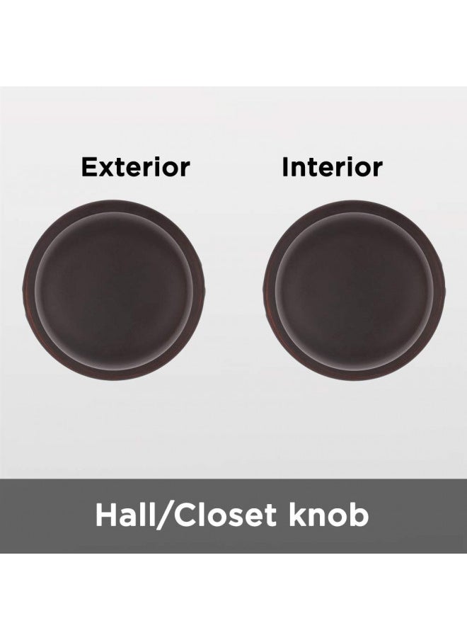 Kwikset Juno Interior Passage Door Knob, Handle For Closet and Hallway Doors, Non-Locking Doorknob in Venetian Bronze, with Microban Protection