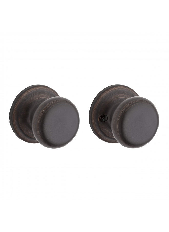 Kwikset Juno Interior Passage Door Knob, Handle For Closet and Hallway Doors, Non-Locking Doorknob in Venetian Bronze, with Microban Protection