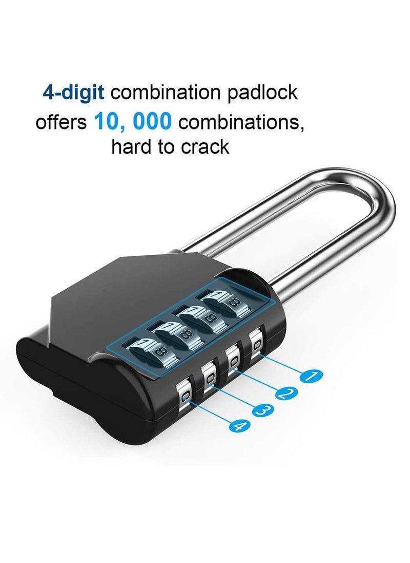 Combination Padlock Heavy Duty Lock - Weatherproof Padlock, Resettable Lock, 2.5inch Long Shackle 4-Digit Zinc Alloy Combination Lock for Shed Fence Gate, School, Gym, Toolbox - 2 Pack