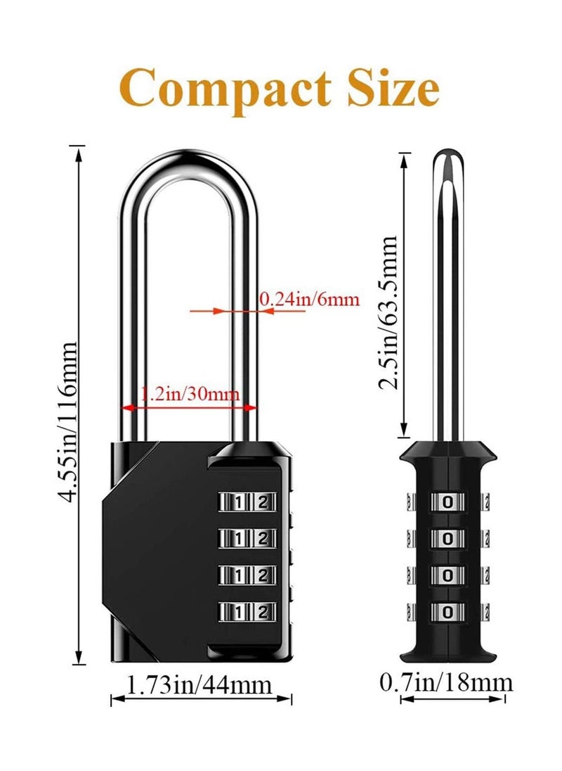 Combination Padlock Heavy Duty Lock - Weatherproof Padlock, Resettable Lock, 2.5inch Long Shackle 4-Digit Zinc Alloy Combination Lock for Shed Fence Gate, School, Gym, Toolbox - 2 Pack