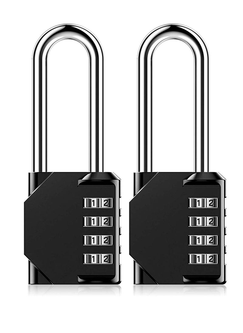 Combination Padlock Heavy Duty Lock - Weatherproof Padlock, Resettable Lock, 2.5inch Long Shackle 4-Digit Zinc Alloy Combination Lock for Shed Fence Gate, School, Gym, Toolbox - 2 Pack