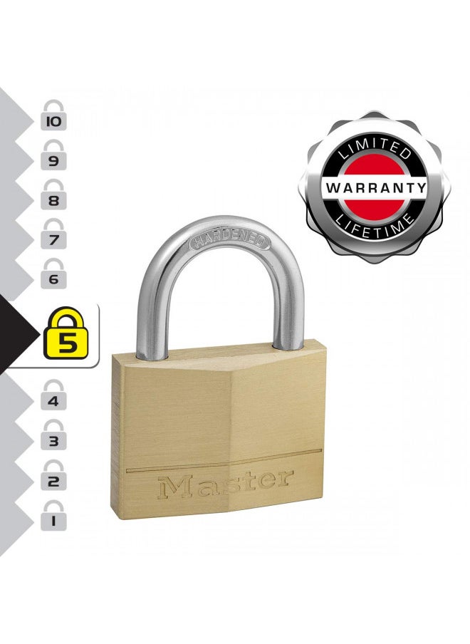 Master Lock 150D Brass Padlock, Silver