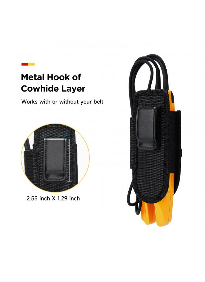 KingSung Sturdy Fabric Tool Holster for FlukeT5-1000/T5-600/T6-1000/T6-600, Continuity and Current Tester Meter Case with Belt Loop, Multipurpose Tool Belt Bag, Can Use Without Belt,T5/ T6 Pouch